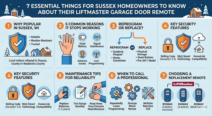 7 Things Sussex Homeowners Should Know About Their LiftMaster Garage Door Opener Remote