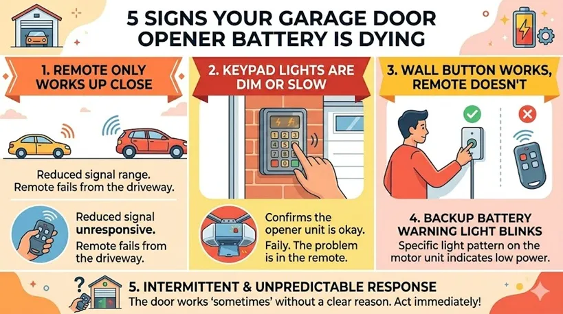 Five Signs Your Garage Door Opener Battery Is Dying
