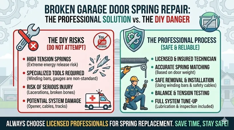 Can a Broken Garage Door Spring Be Fixed as a DIY Project?