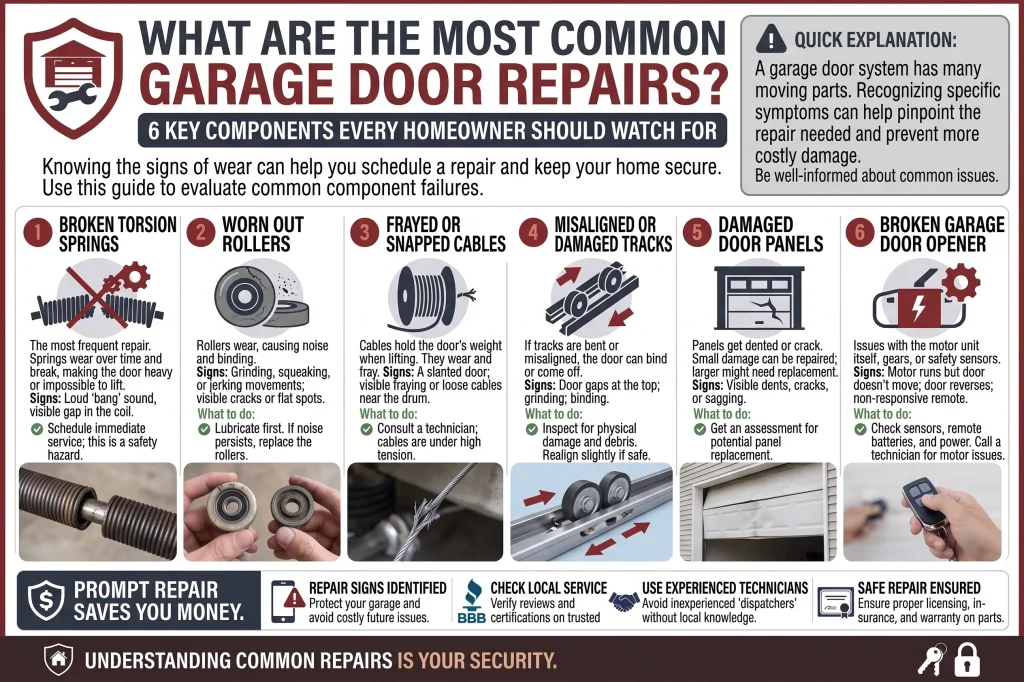 What Are the Most Common Garage Door Repairs? 10 Jobs Homeowners Call For Most