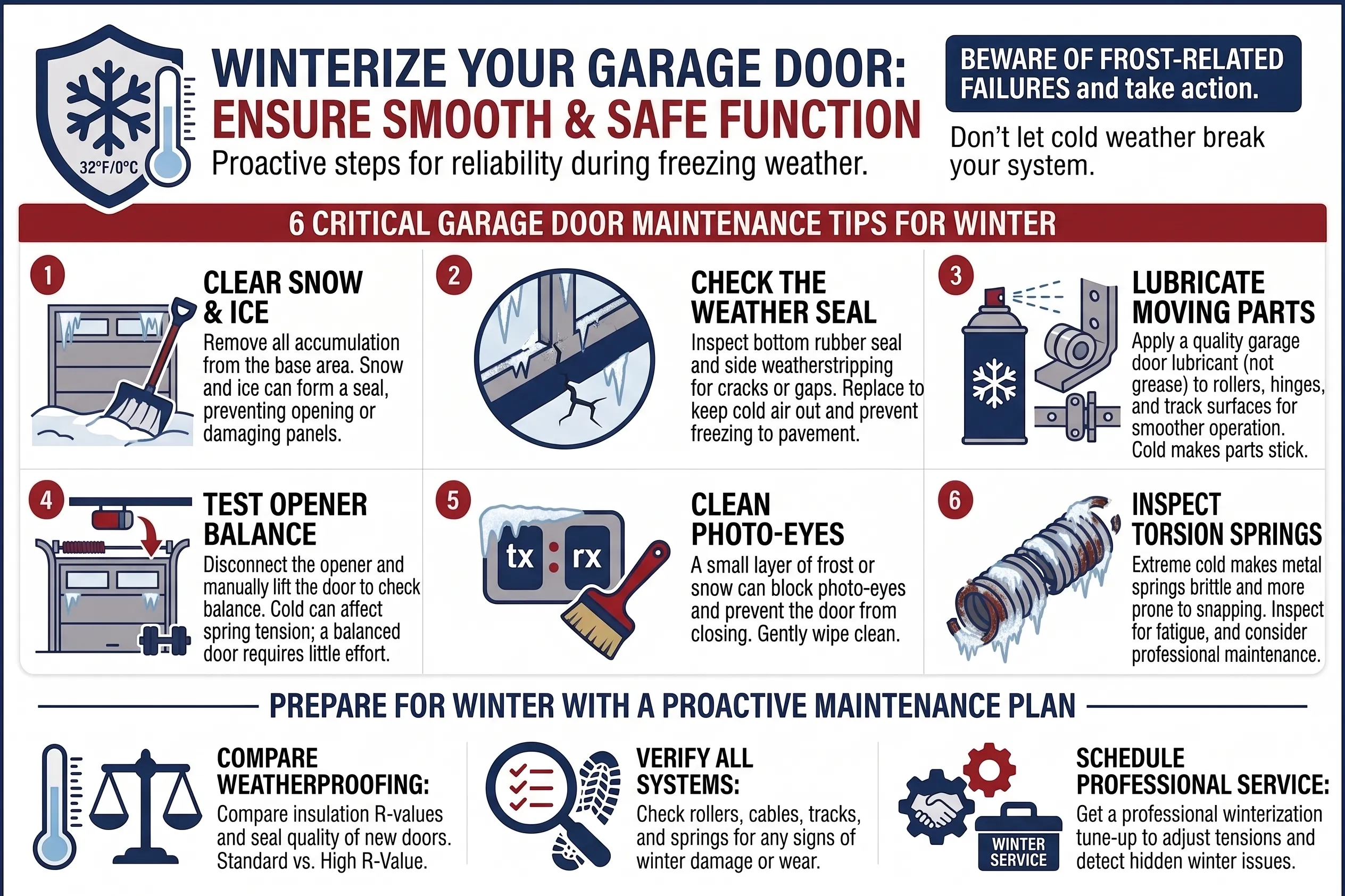 Garage door on winter
